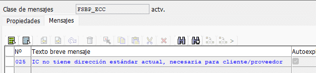 Mensaje FSBP_ECC025 - IC no tiene dirección estándar actual, necesaria para cliente/proveedor