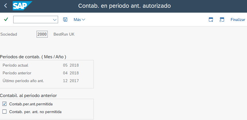 Transacción: MMRV - Contab. en periodo ant. autorizado